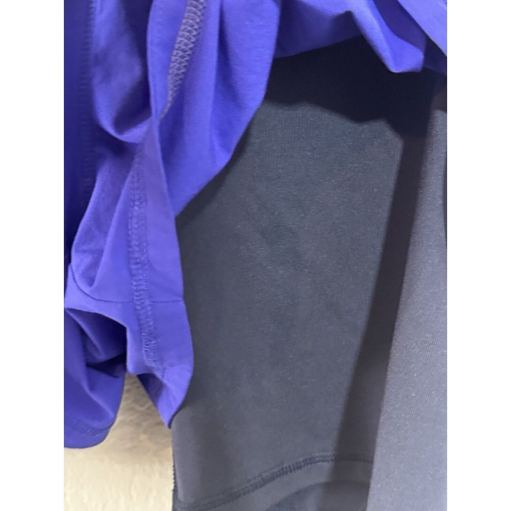 ATHLETA Womens Shorts Small Purple Black Pull On Biker Running Lined 2 IN 1 - Picture 4 of 5